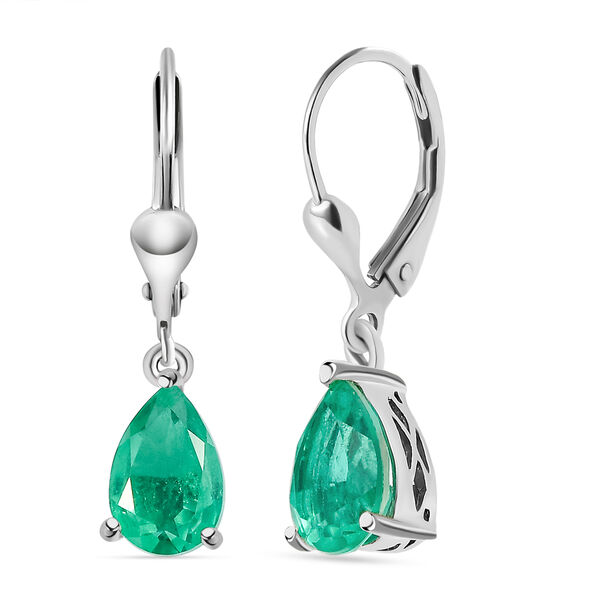 Smaragd-Triplett-Quarz Ohrh&auml;nger in Silber, 3,21 ct. image number 4