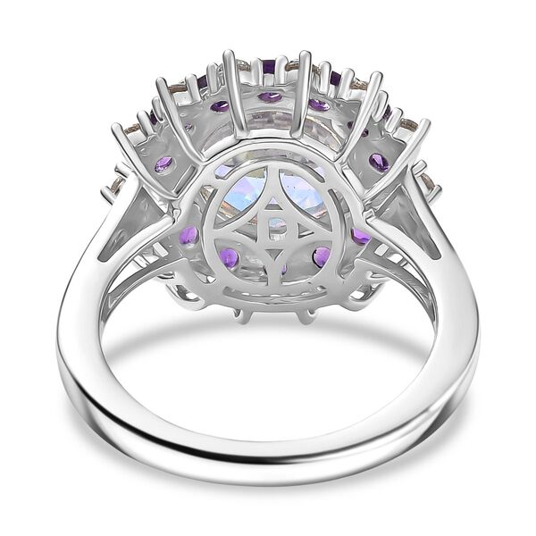 D'Joy Merkur mystischer Topas, Afrikanischer Amethyst Ring 925 Silber rhodiniert (Größe 18.00) ca. 5,89 ct image number 5