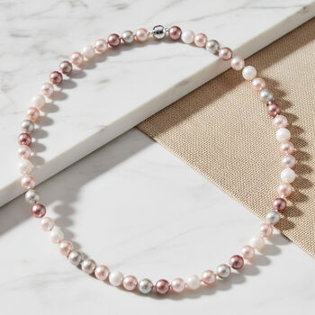 Mehrfarbige Muschelkernperle 60cm Halskette