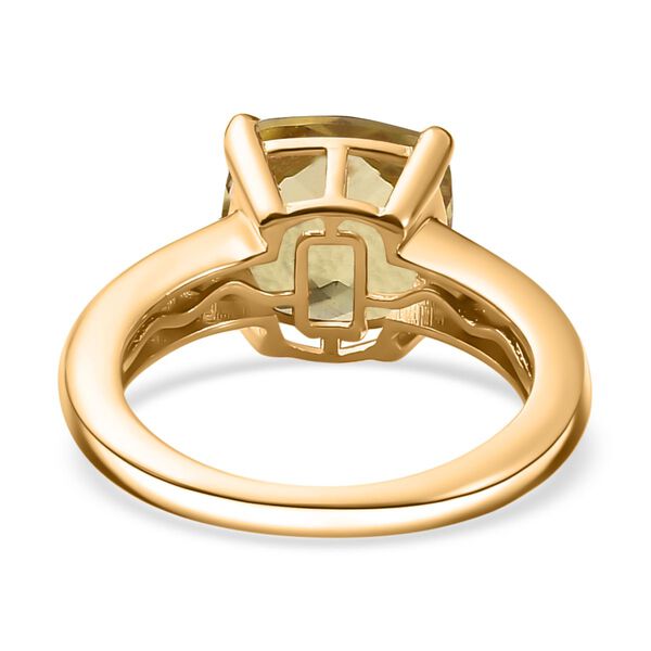 AA Ouro Verde-Quarz, Weißer Zirkon Ring 925 Silber 750 Gelbgold Vermeil (Größe 18.00) ca. 4,34 ct image number 6