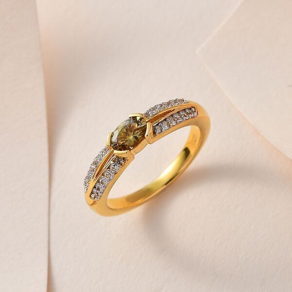 AA natürlicher, goldener Tansanit und Zirkon-Ring - 0,79 ct. image number 2
