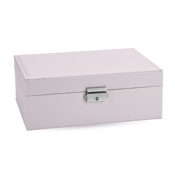 2-lagige PU Schmuckbox, 22,8x17x8,5cm, Weiß image number 2
