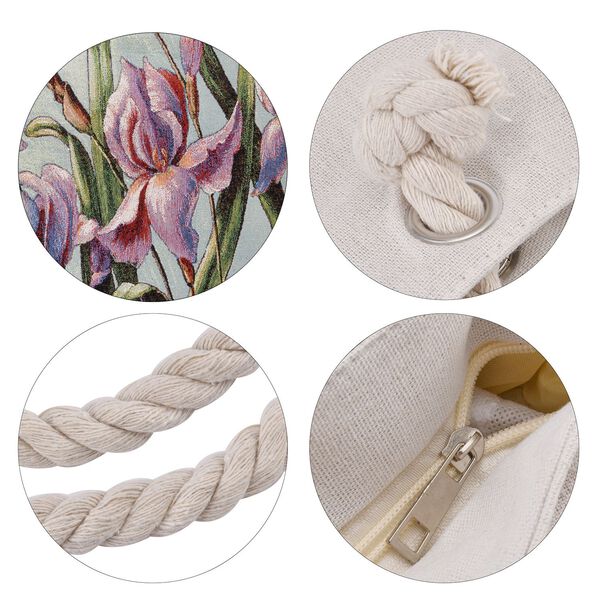 Jacquard gewebte Jute-Tasche, mit Lilie Design, 42x34 cm image number 6