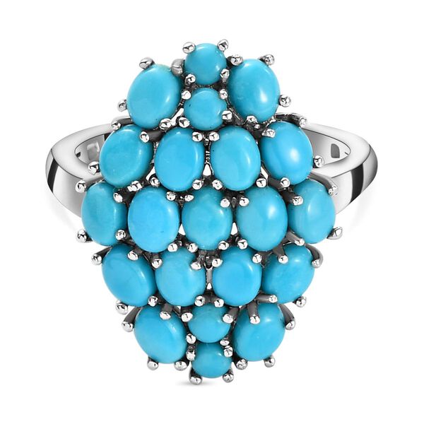 Amerikanischer, Nat&uuml;rlicher Sleeping Beauty T&uuml;rkis-Ring, 925 Silber platiniert  ca. 2,47 ct