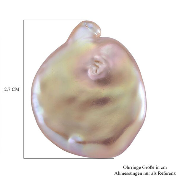 Mehrfarbige S&uuml;&szlig;wasser Perle Ohrringe Reiner Edelstahl Gelb image number 5