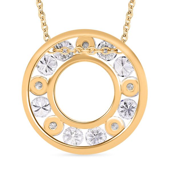 LUXURIANT SGL zertifizierter VS-EF Labor Diamant Anh&auml;nger mit 50cm Kette, 925 Silber Gelbgold Vermeil - 1 ct. image number 6