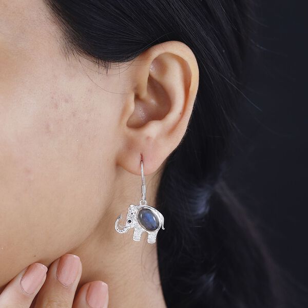 AAA Labradorit und schwarze Spinell-Ohrringe - 5,07 ct. image number 3