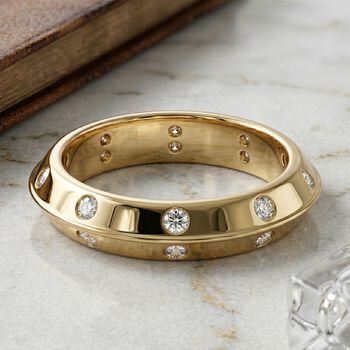 LUXURIANT DIAMOND - Lab Grown Diamant SI-GH SGL zertifiziert Ring 925 Silber 750 Gelbgold vermeil (Gr&ouml;&szlig;e 19.00) ca. 0.26 ct