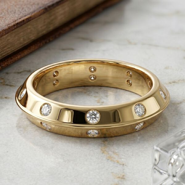 LUXURIANT DIAMOND - Lab Grown Diamant SI-GH SGL zertifiziert Ring 925 Silber 750 Gelbgold vermeil (Gr&ouml;&szlig;e 19.00) ca. 0.26 ct image number 1