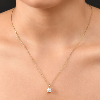 J Francis gefertigt mit SWAROVSKI Zirkonia Anh&auml;nger 925 Silber 750 Gelb Vergoldet