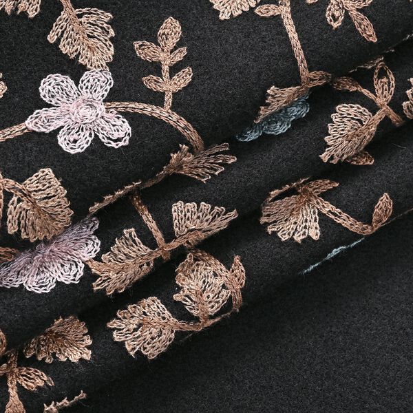 Bestickter Schal mit türkisfarbene Blumen Stickerei image number 4