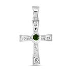 Natürlicher Chromdiopsid Anhänger 925 Silber ca. 0,15 ct.