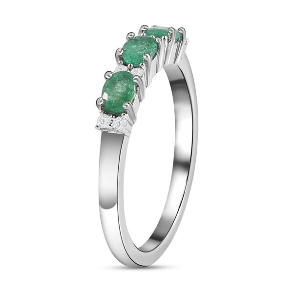 AAA Smaragd und Zirkon Ring - 0,52 ct. image number 5