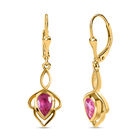 Ilakaka rosa Saphir (Fissure gefüllt) Ohrringe, 925 Silber vergoldet, ca. 1.87 ct