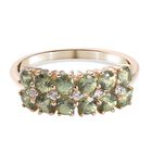AA Demantoid Granat und Zirkon Cluster Ring 375 Gelbgold image number 0