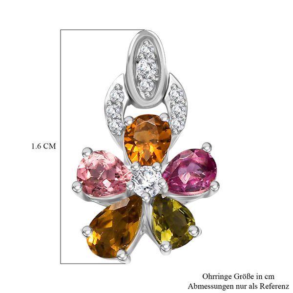 Multi-Turmalin und Zirkon Ohrringe - 1,96 ct. image number 6