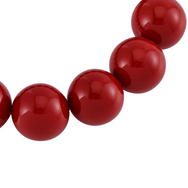 Rote Muschelkernperle Armband Flexibel image number 3