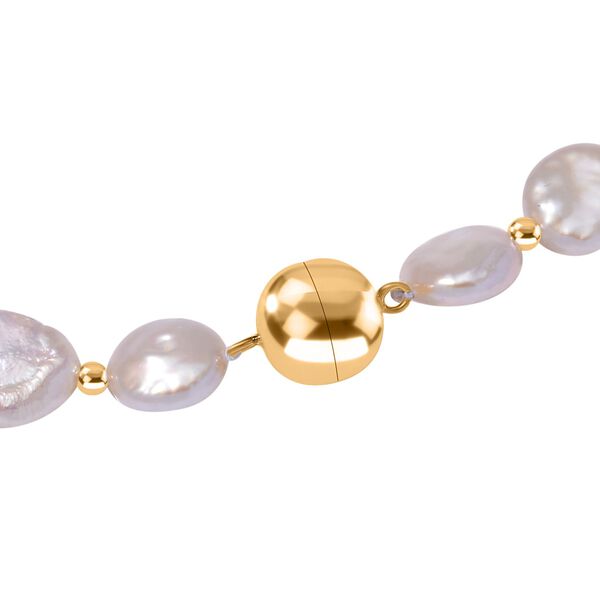 11-12mm wei&szlig;e S&uuml;&szlig;wasserperlen-Halskette, 50cm - 170 ct. image number 4