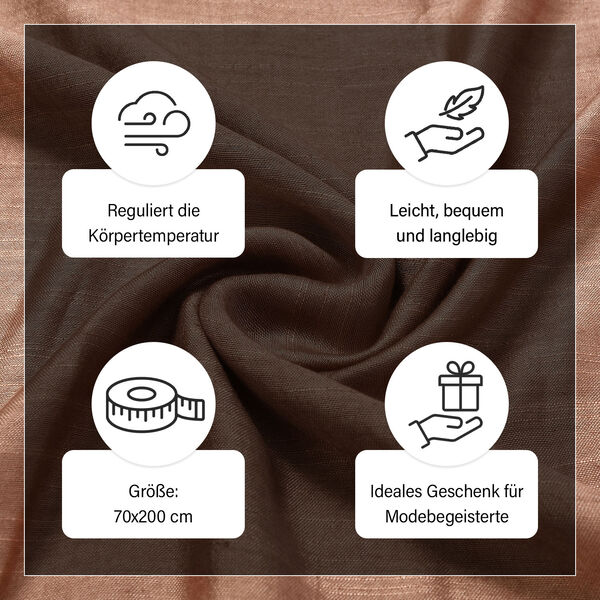 Schal aus Seide und Leinen, 70x200 cm, Beige image number 5