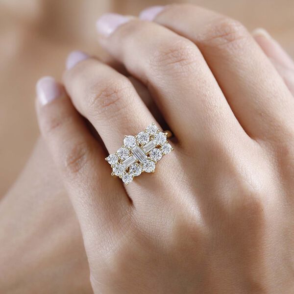 Moissanit Boot Ring in 925 Silber mit Gelbgold Vermeil - 2,15 ct. image number 3