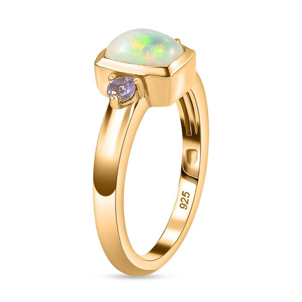 AA Nat&uuml;rlicher, &auml;thiopischer Welo Opal Schmuckset 925 Silber vergoldet ca. 1,38 ct. image number 6