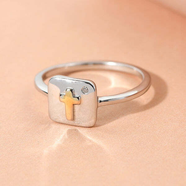 Diamant Ring 925 Silber Bicolor image number 2