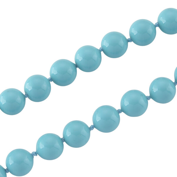 Sleeping Beauty Farbe Muschelkernperle (9-11 mm) Halskette ca. 60 cm 316L Edelstahl image number 4