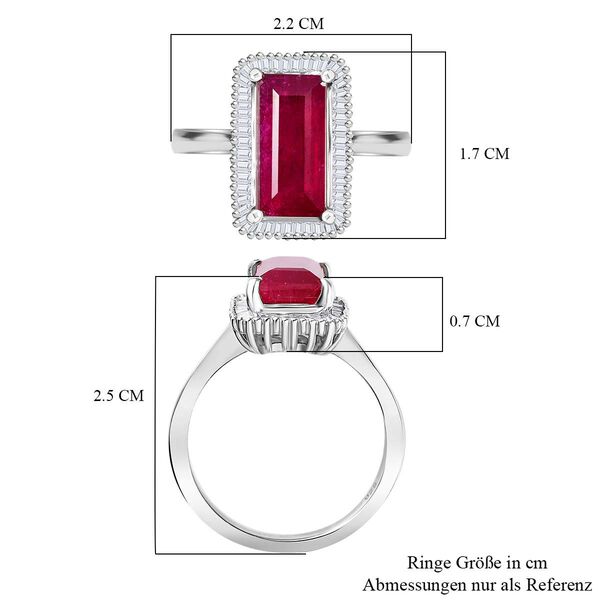Afrikanischer Rubin und Diamant-Ring - 4,67 ct. image number 5