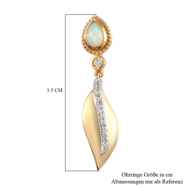 Nat&uuml;rliche, &auml;thiopische Opal und Zirkon-Ohrh&auml;nger in Silber image number 6