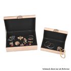 Set aus 2 Schmuckkästchen mit Marmor-Design aus Glas, Samtfutter, ca. 28 x 18 x 10 cm und 21 x 12 x 7 cm, Creme-Marmor