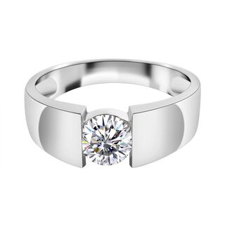 Lustro Stella - Weißer Zirkonia Ring, 925 Silber platiniert (Größe 16.00) ca. 1,40 ct