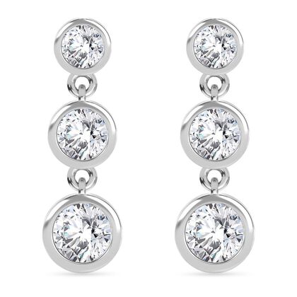 J Francis gefertigt mit SWAROVSKI Zirkonia Ohrringe 925 Silber rhodiniert