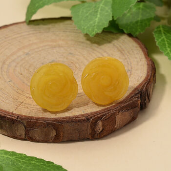 D'Joy Honig Jade Ohrringe 925 Silber Vergoldet (10-15 Werktage Lieferzeit) ca. 20.00 ct