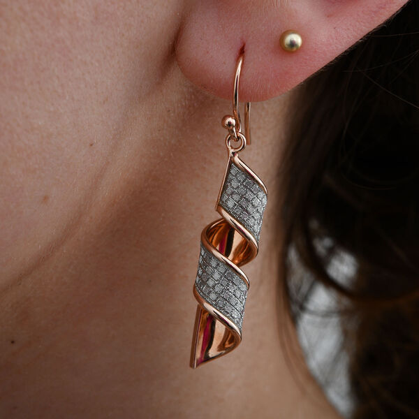 Diamantschliff Fusilli Ohrh&auml;nger in ros&eacute;vergoldetem Silber image number 2