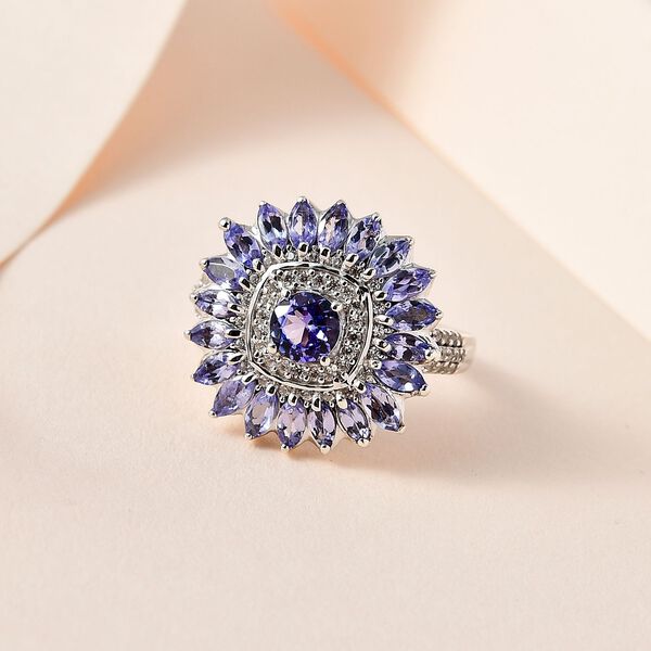 Tansanit und Zirkon Ring - 2,31 ct. image number 2