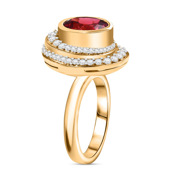 D'Joy Labor Padparadscha Saphir und Zirkon Ring - 6,39 ct. image number 5