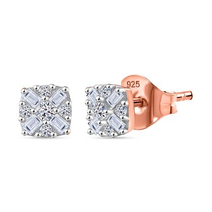 LUXURIANT DIAMOND - Lab Grown Diamant SI-GH Ohrringe 925 Silber Ros&eacute;gold Vermeil ca. 0.25 ct