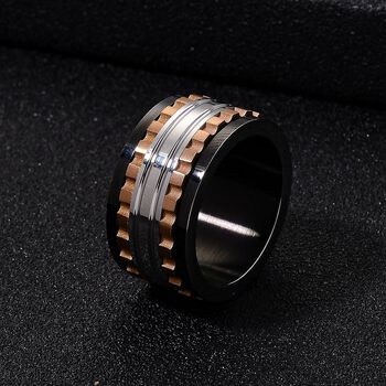 316L Edelstahl TricolorRing (Gr&ouml;&szlig;e 16.50) ca. 13,00g