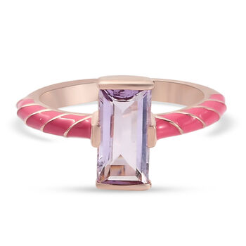 Rosa Amethyst Ring 925 Silber ros&eacute;vergoldet (Gr&ouml;&szlig;e 16.00) ca. 1,35 ct