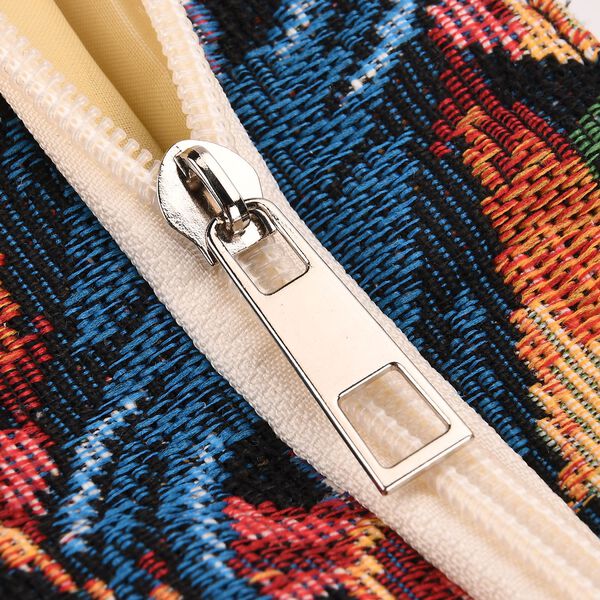 Schultertasche mit Blumenprint, 42x34x12cm, Lila-Grün image number 7