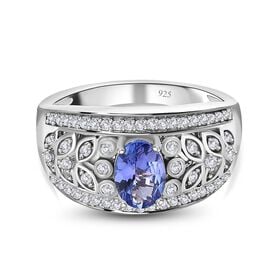 AA Tansanit und Zirkon Ring - 1,66 ct.
