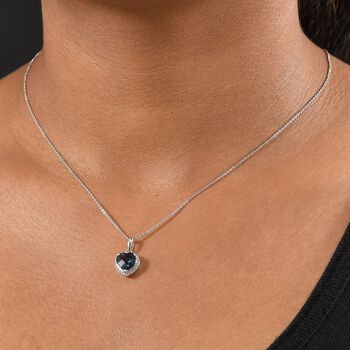 AA London Blau Topas, Wei&szlig;er Zirkon Schmuckset ca. 50 cm 925 Silber rhodiniert ca. 2.32 ct