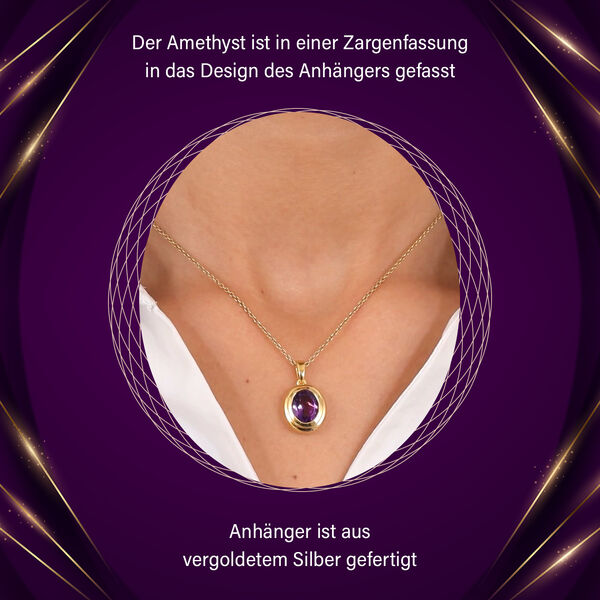 Simple Solit&auml;r afrikanischer Amethyst-Anh&auml;nger image number 8