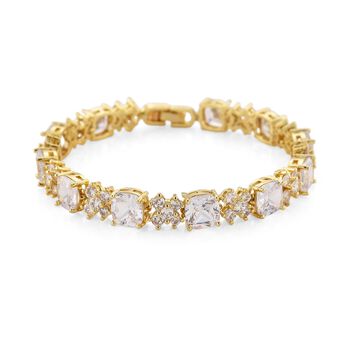 Wei&szlig;er Zirkonia Armband ca. 19 cm Nickelfreies Messing 5.00 ct