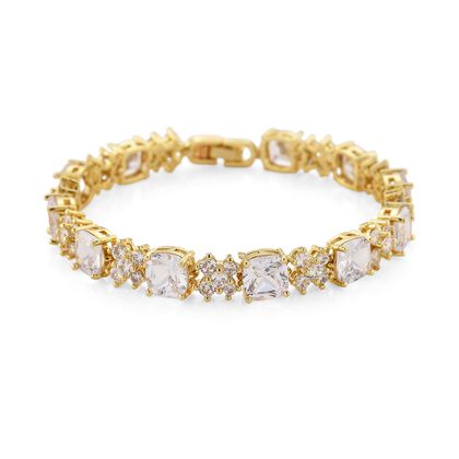 Wei&szlig;er Zirkonia Armband ca. 19 cm Nickelfreies Messing 5.00 ct