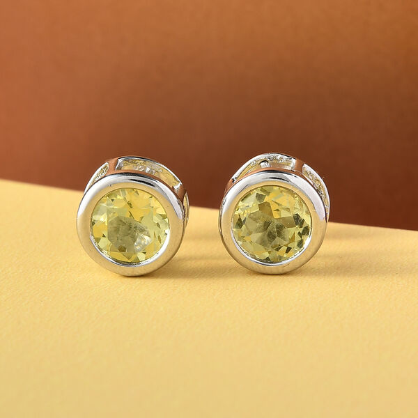 Ouro Verde-Quarz Ohrstecker 925 Silber platiniert image number 2