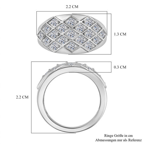 Lab Grown Diamant SI Ring 925 Silber rhodiniert (Größe 18.00) ca. 1,01 ct image number 7