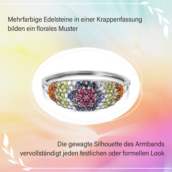 Floral Dream mehrfarbiger Edelstein-Cluster-Armreif- 18,25 ct. image number 8