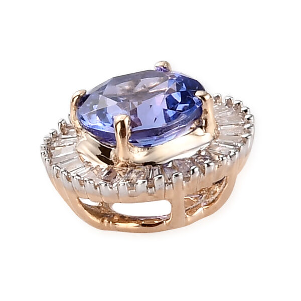 Tansanit und Diamant Halo-Anh&auml;nger in Gelbgold image number 4