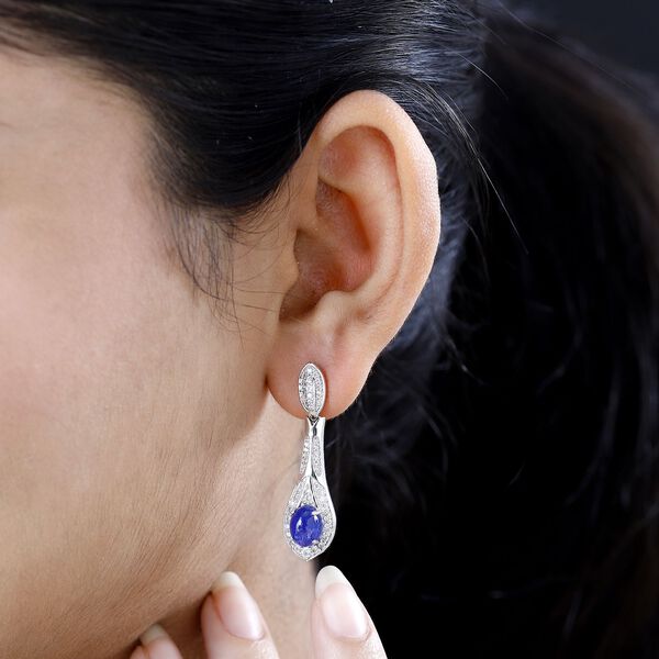 AA Tansanit und Zirkon Ohrringe- 6,40 ct. image number 3